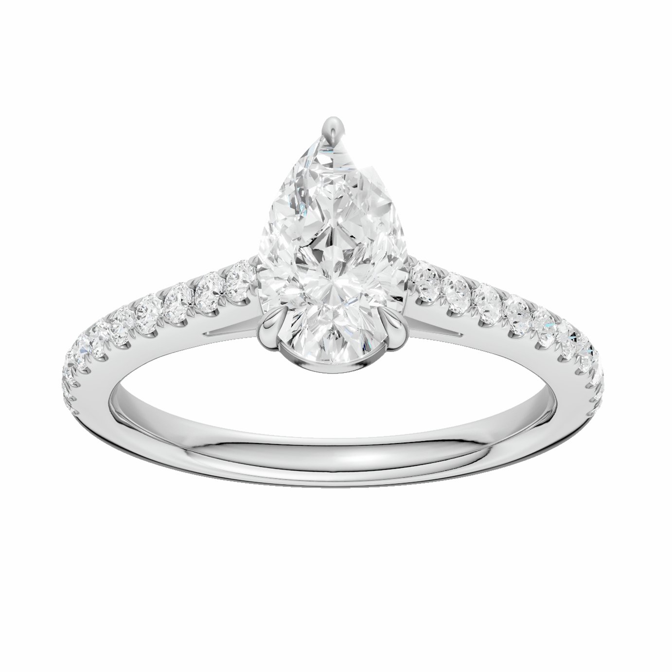 Pure Brilliance 9ct White Gold 1.25ct Laboratory grown Diamond Sol  Ring - O