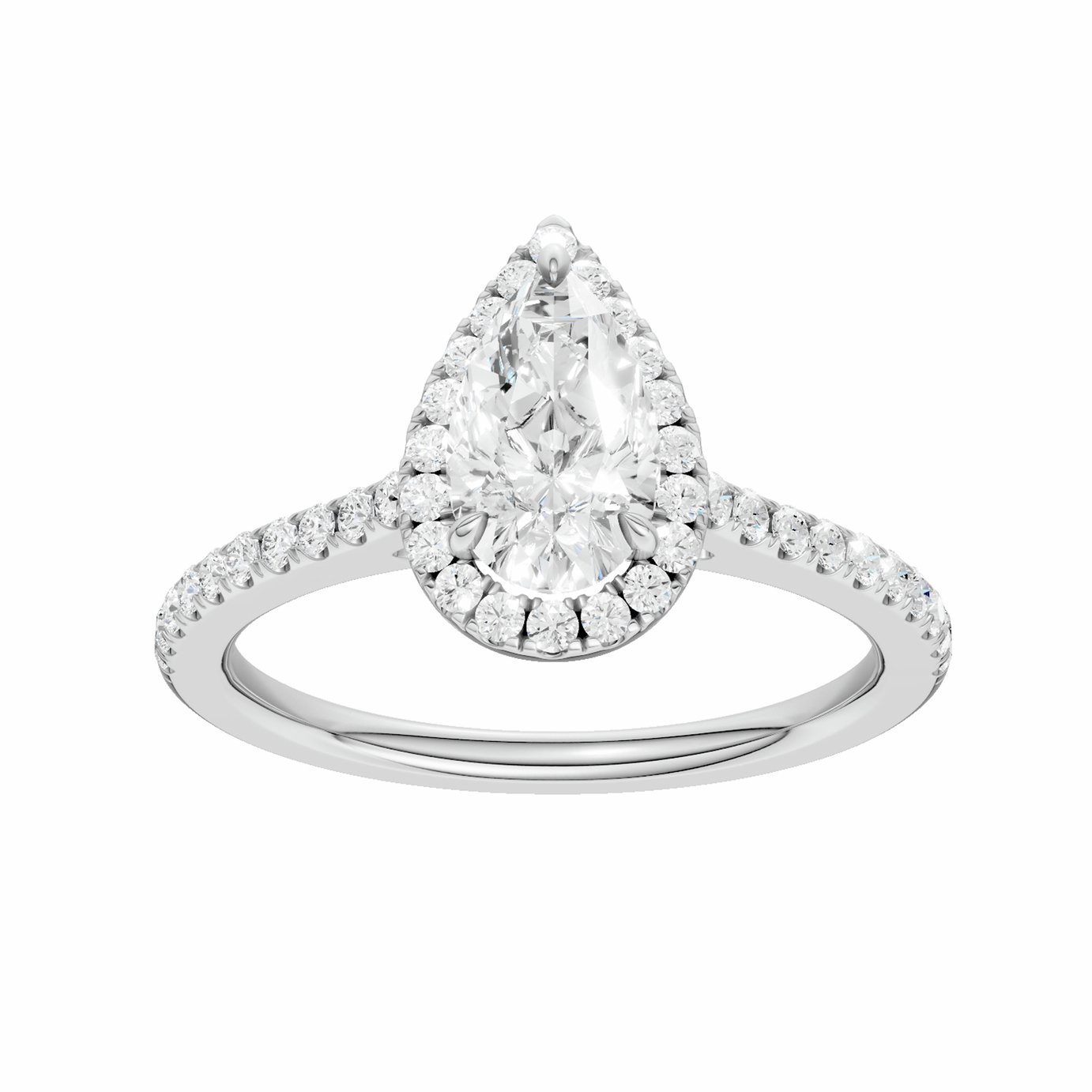 Pure Brilliance 9ct White Gold 1.00ct Laboratory grown Diamond Sol  Ring - L
