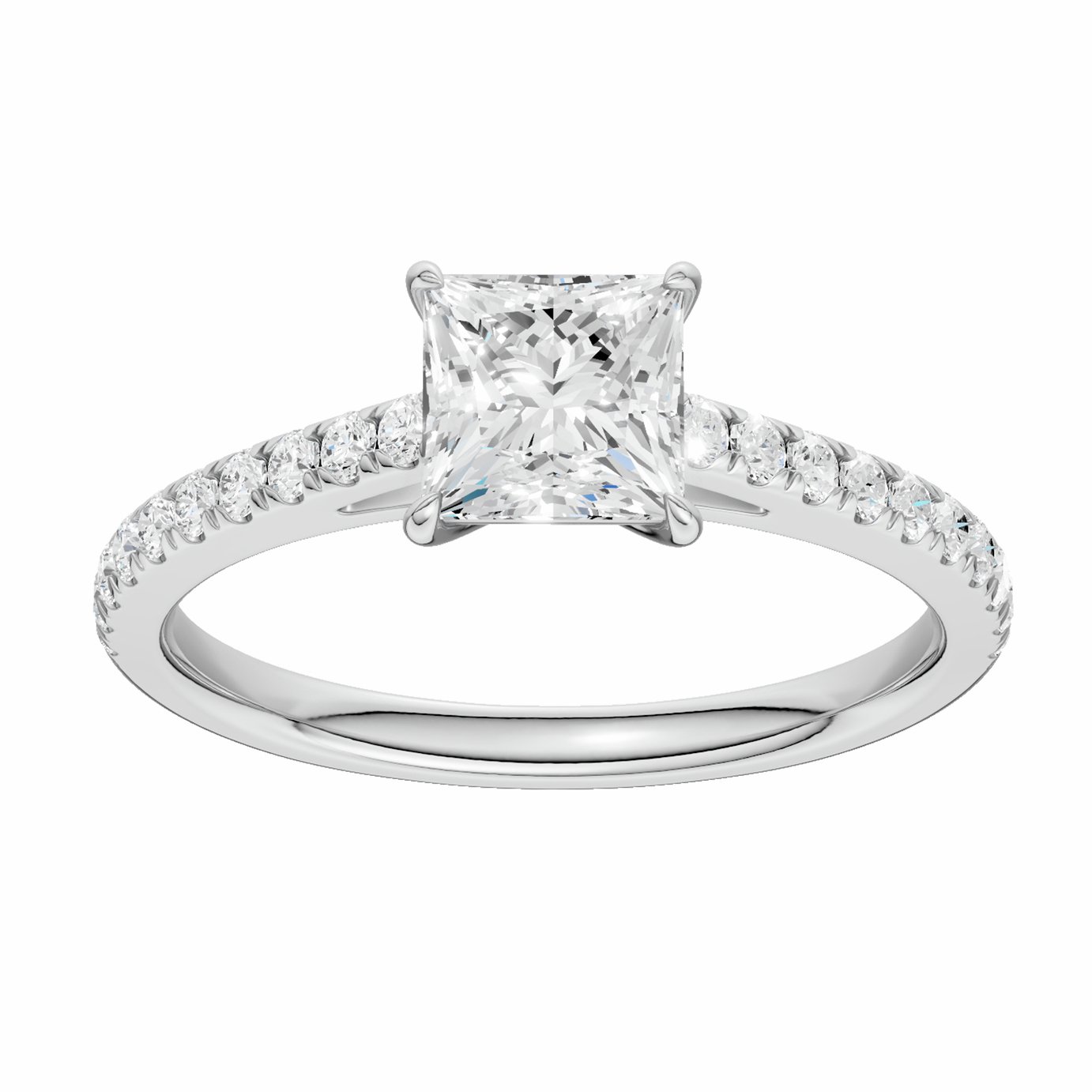Pure Brilliance 9ct White Gold 1.25ct Laboratory grown Diamond Sol  Ring - O