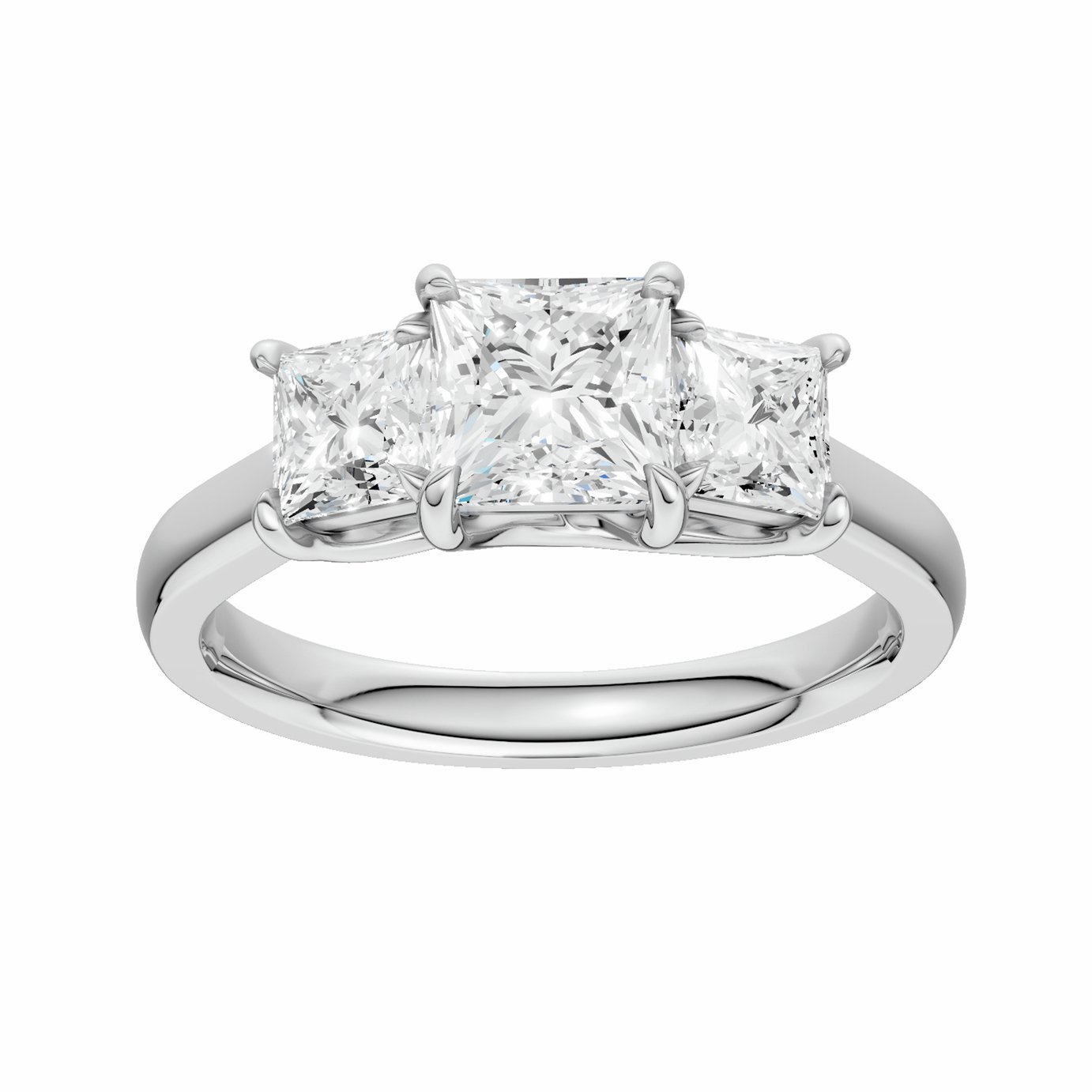 Pure Brilliance 9ct White Gold 2.00ct Laboratory grown Diamond Trilogy Ring - L