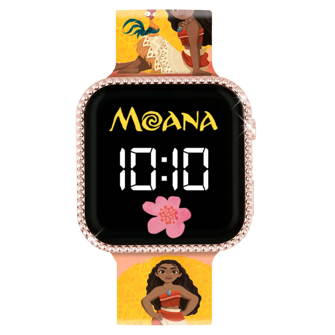 Disney Kids Moana Printed Silicone Strap LED Watch