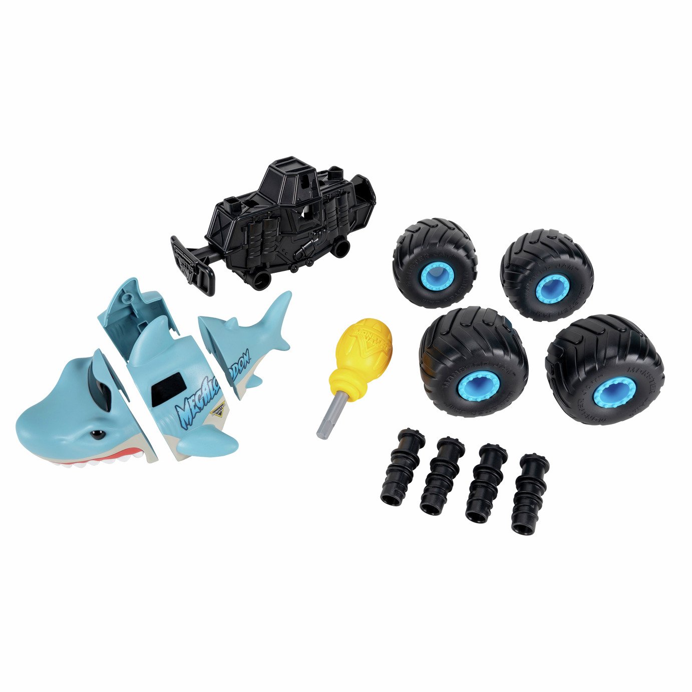 Monster Jam Monstruction Build & Crash Megalodon 8 inch Toy Truck
