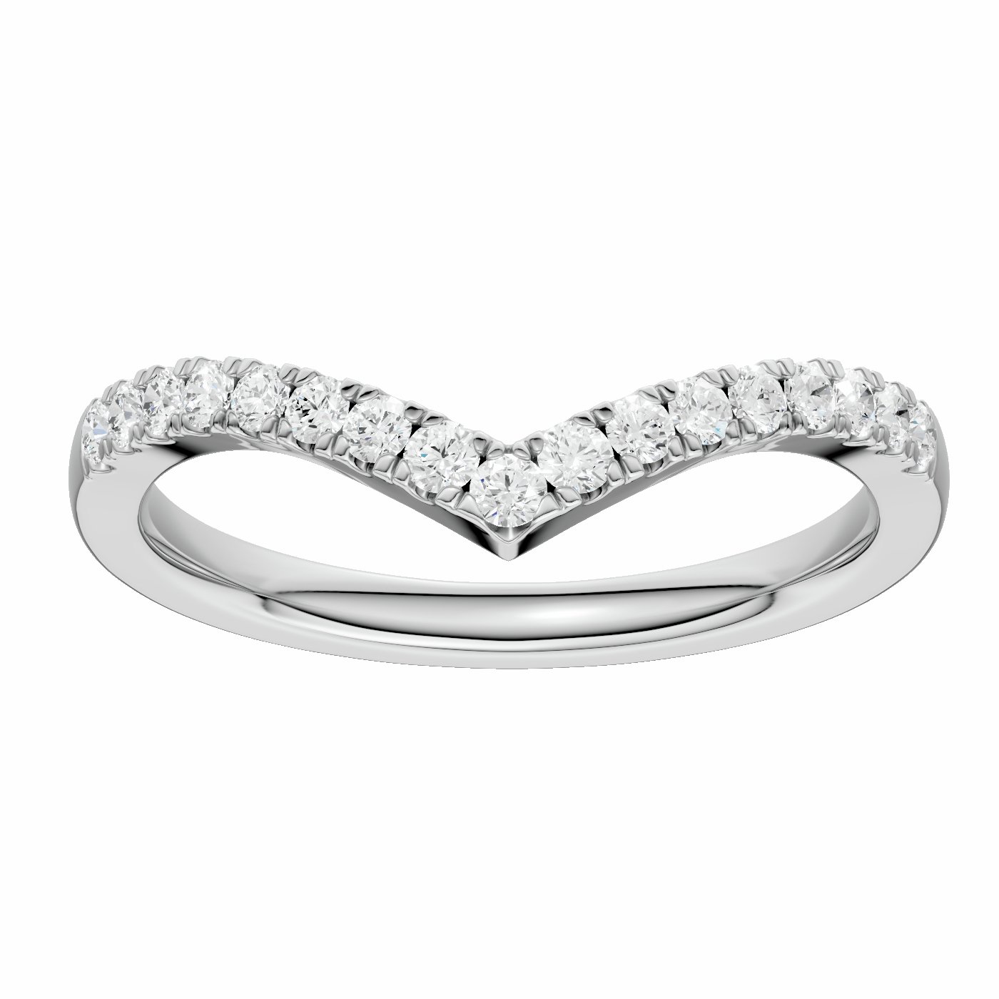 Pure Brilliance 9ct White Gold 0.25ct Laboratory grown Diamond Wishbone Ring 