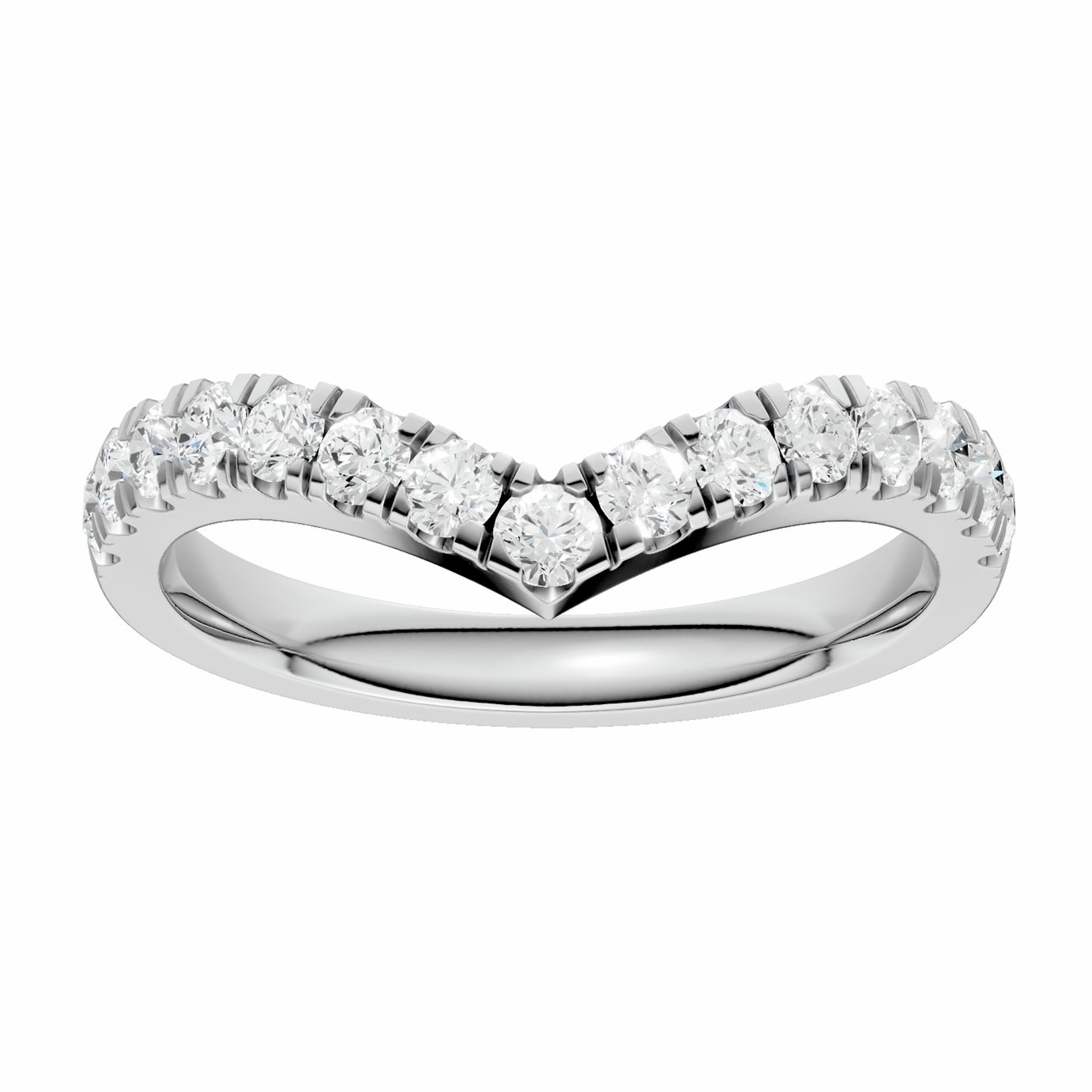 Pure Brilliance 9ct White Gold 0.50ct Laboratory grown Diamond Wishbone Ring - L