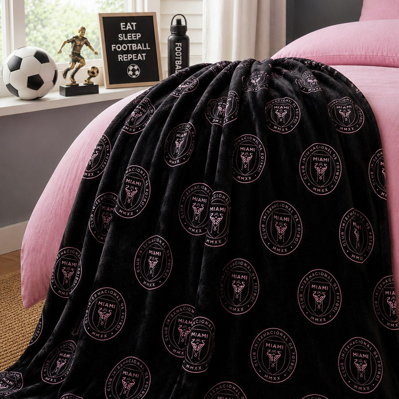 MLS Inter Miami Throw - Black - 150x100cm