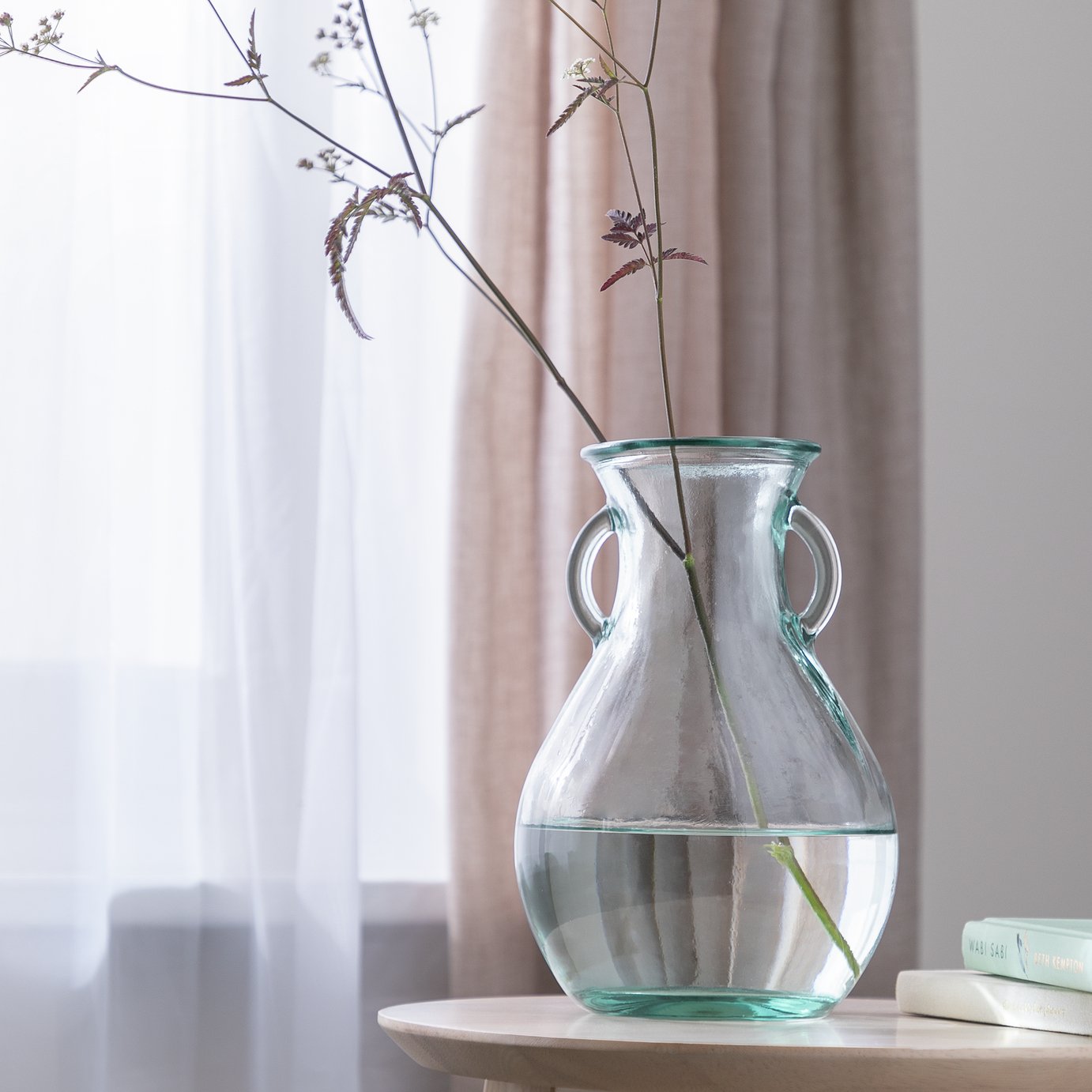 Habitat Large Handled Glass Vase - Clear