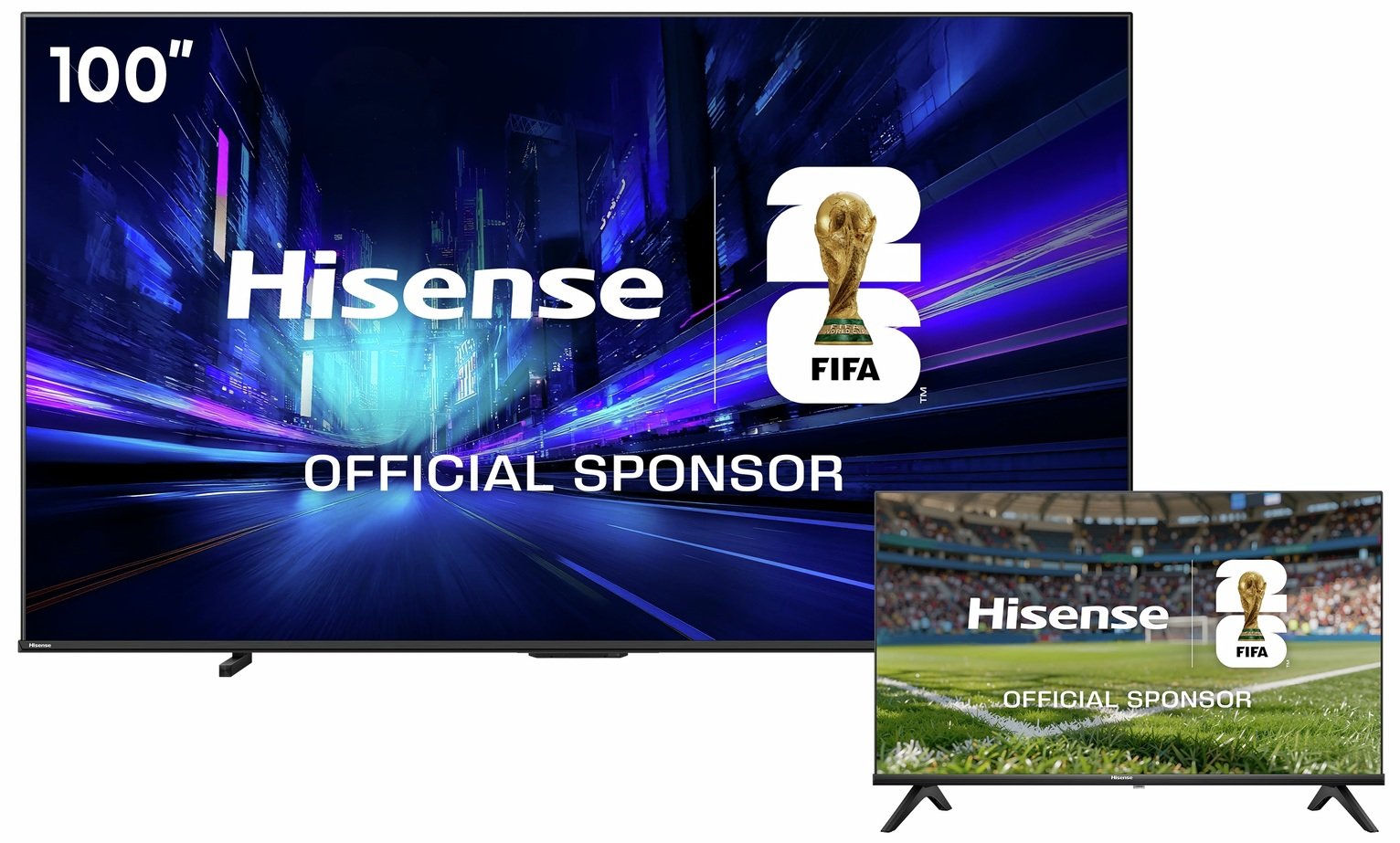 Hisense 100in 100E78QTUK PRO Smart 4K UHD HDR QLED & 32E4QTUK Freely TV Bundle