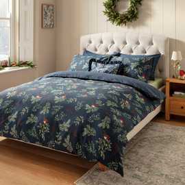 Argos Home Christmas Robin Navy Bedding Set