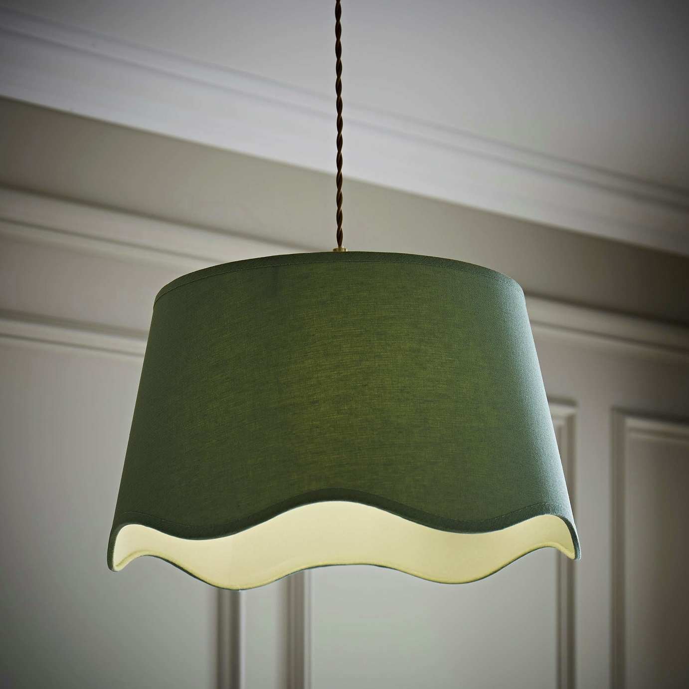 ValueLights Mabel Green Linen Easy Fit Lampshade - 45cm