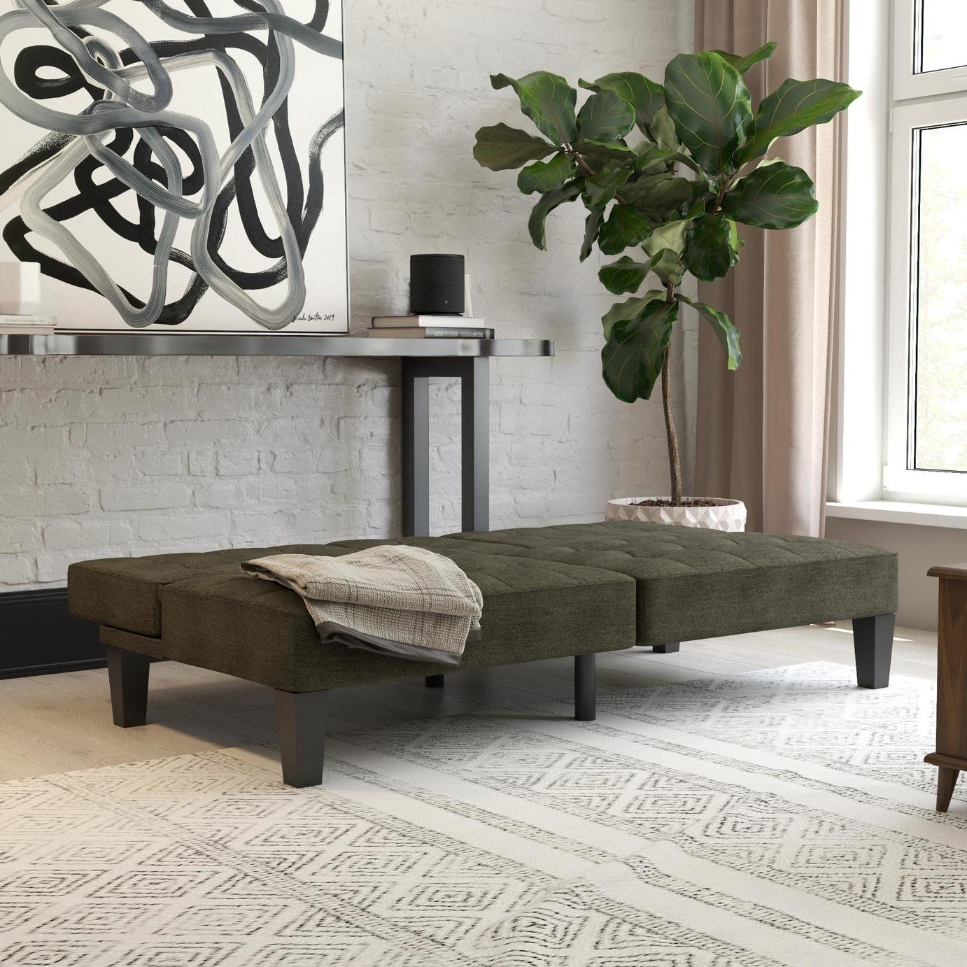 Dorel Adalynn Fabric Futon Sofa Bed - Grey