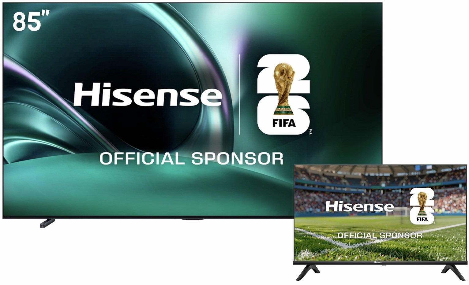 Hisense 85in 85U7QTUK Smart 4K UHD HDR MiniLED & 32in 32E4QTUK Freely TV Bundle