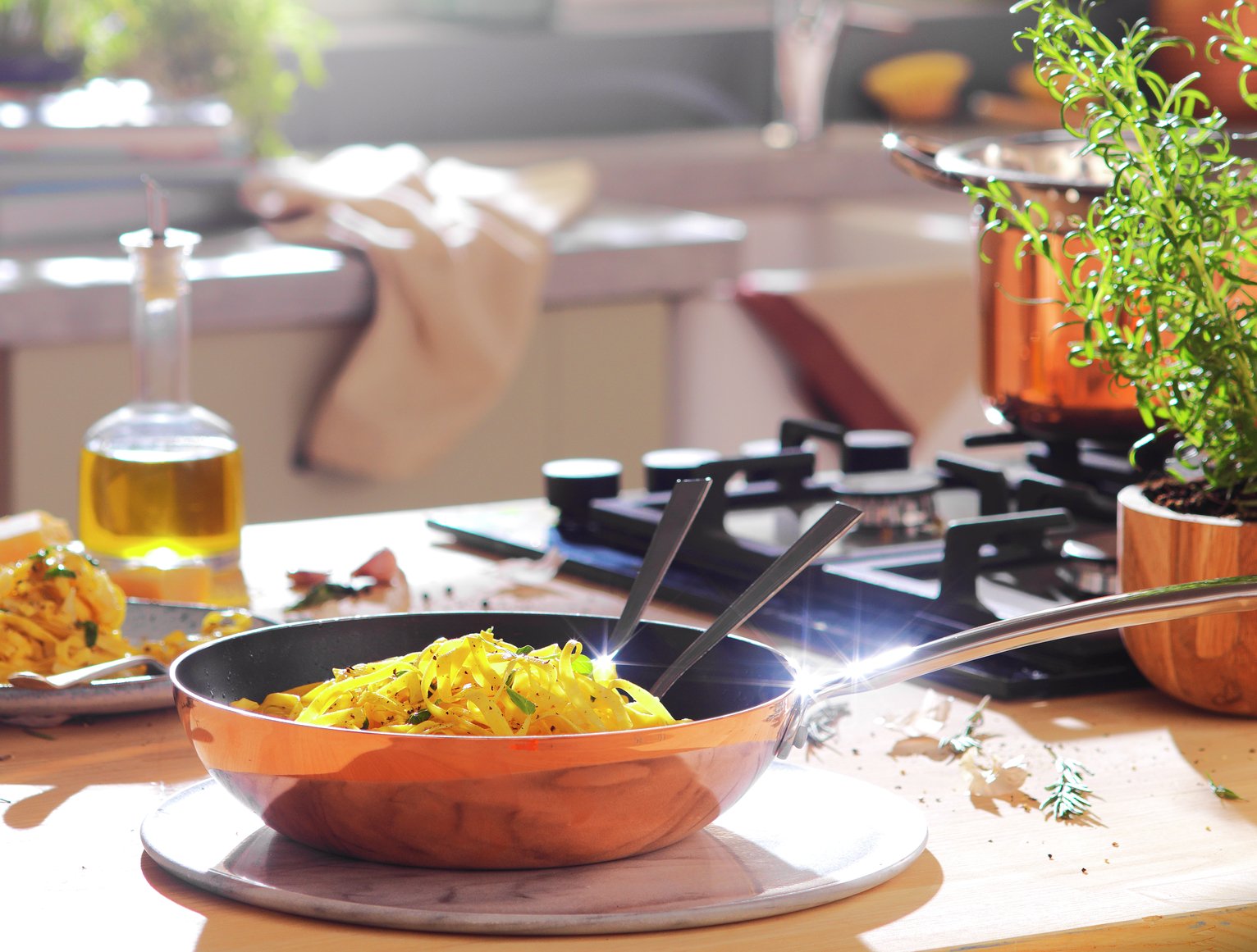 Habitat 24cm Copper Triply Frying Pan