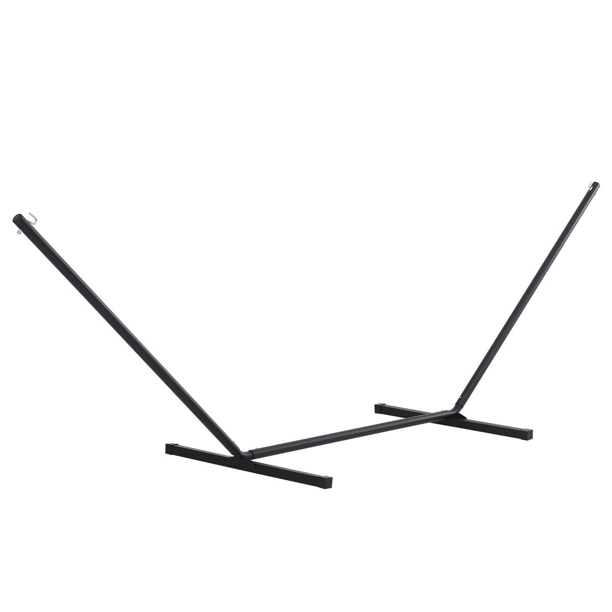 Outsunny Metal Hammock with Extra Long Universal Stand - Black