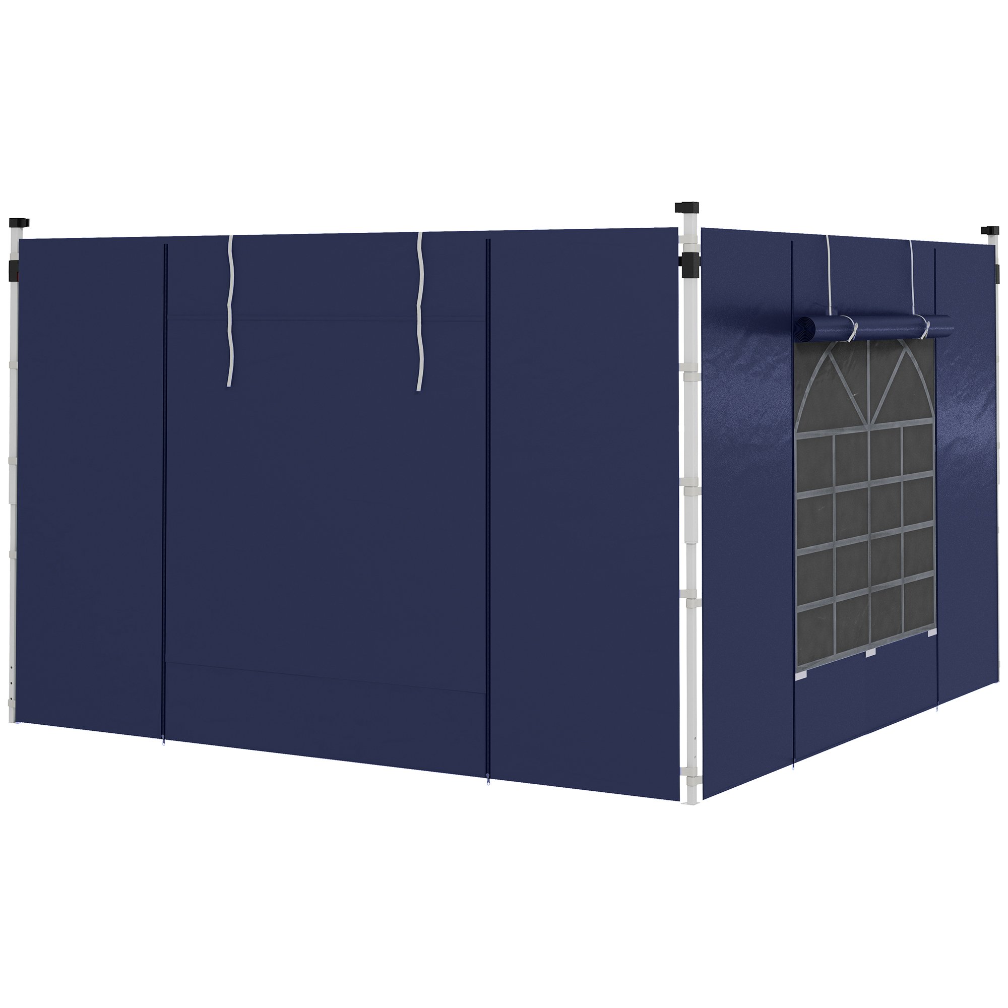 Outsunny Pop Up Gazebo Canopy Cover with Windows and Doors - Blue