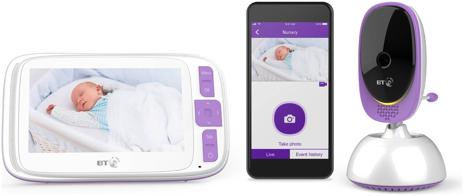 bt smart video baby monitor with 5 inch screen