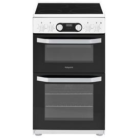 50cm Double Cavity Electric Cooker Indesit ID5V92KMWUK Cooker White