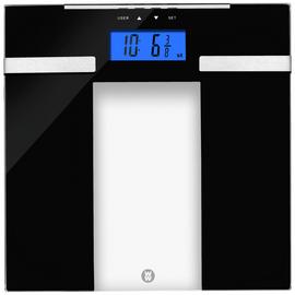 WW Ultra Slim Glass Body Analyser Bathroom Scales - Black
