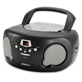Groov-e Boombox CD Player with Radio - Black