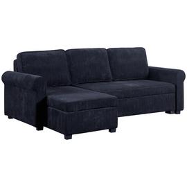 Argos Home Addie Reversible Corner Velvet Sofa Bed -Charcoal