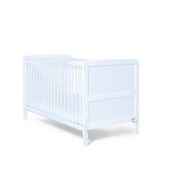 Baby Elegance Travis Baby Cot Bed with Mattress - White