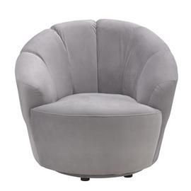 Habitat Ezra Velvet Swival Chair - Light Grey