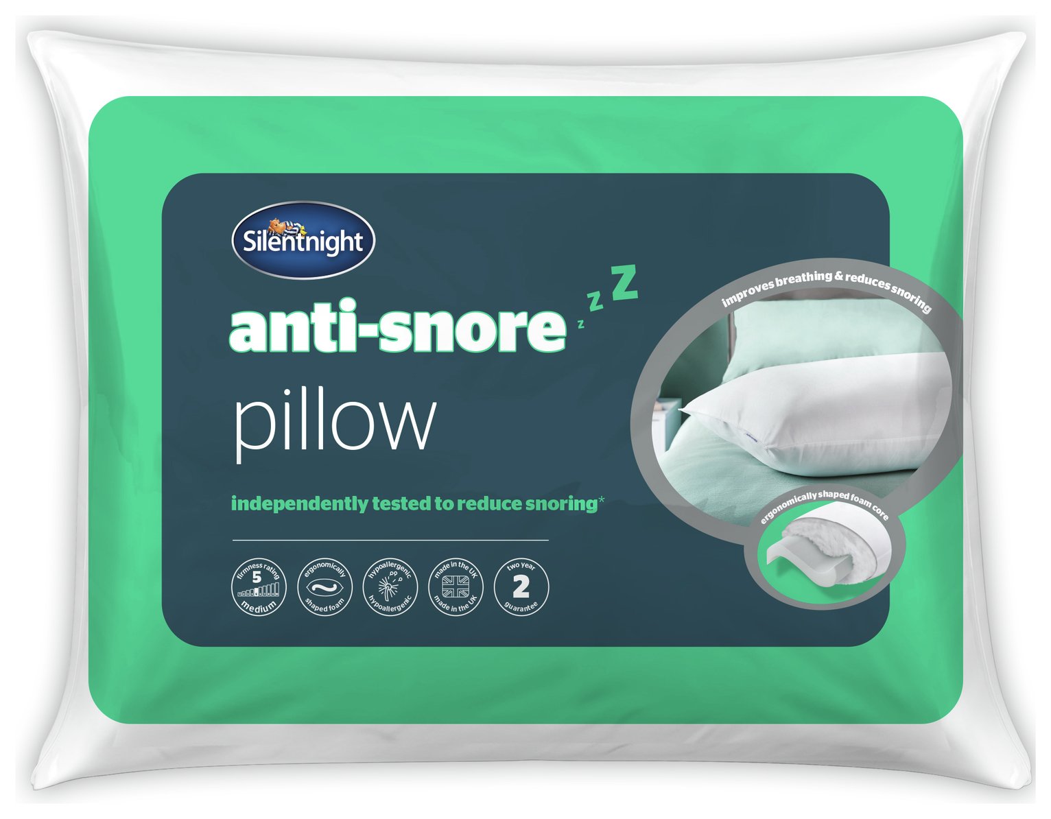 Silentnight Anti-Snore Medium Soft Pillow