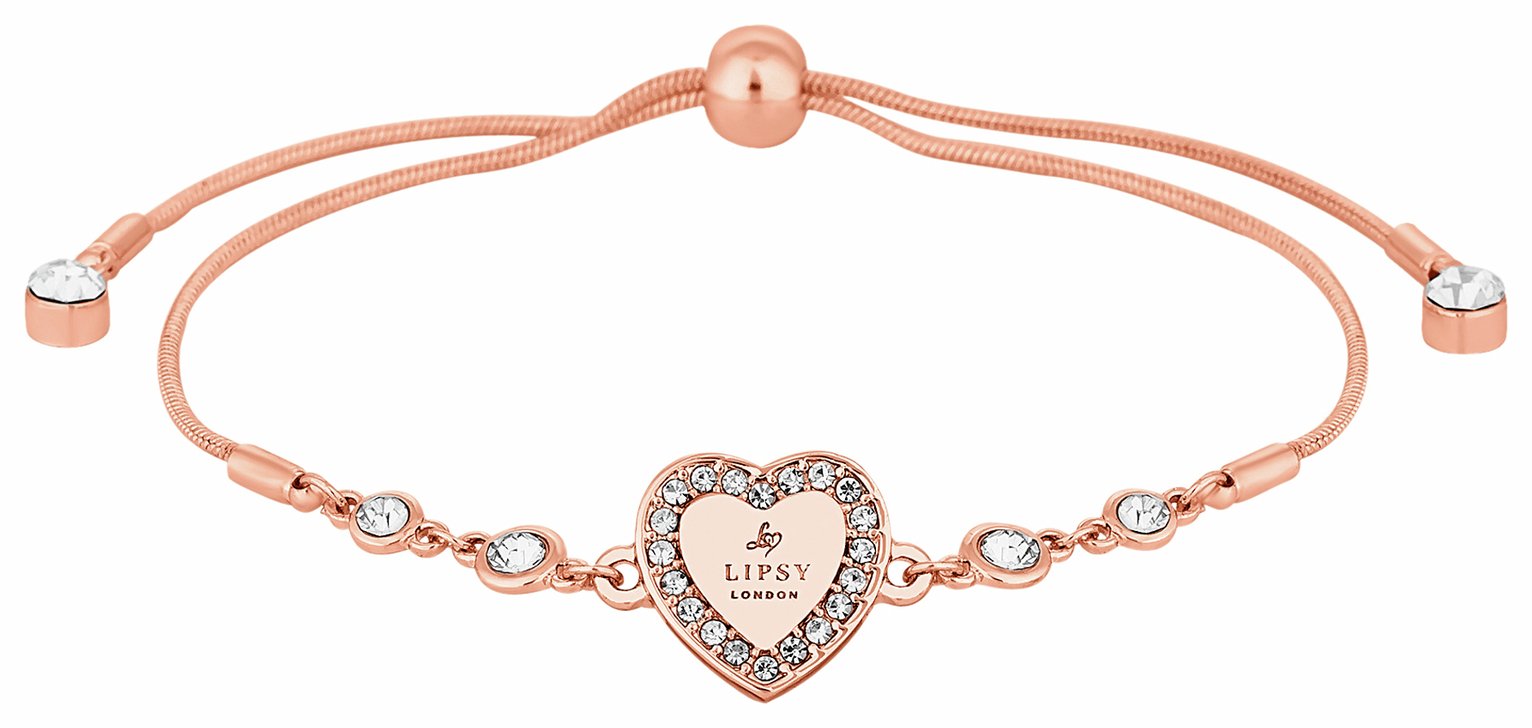 Lipsy Rose Colour Crystal Heart Toggle Bracelet