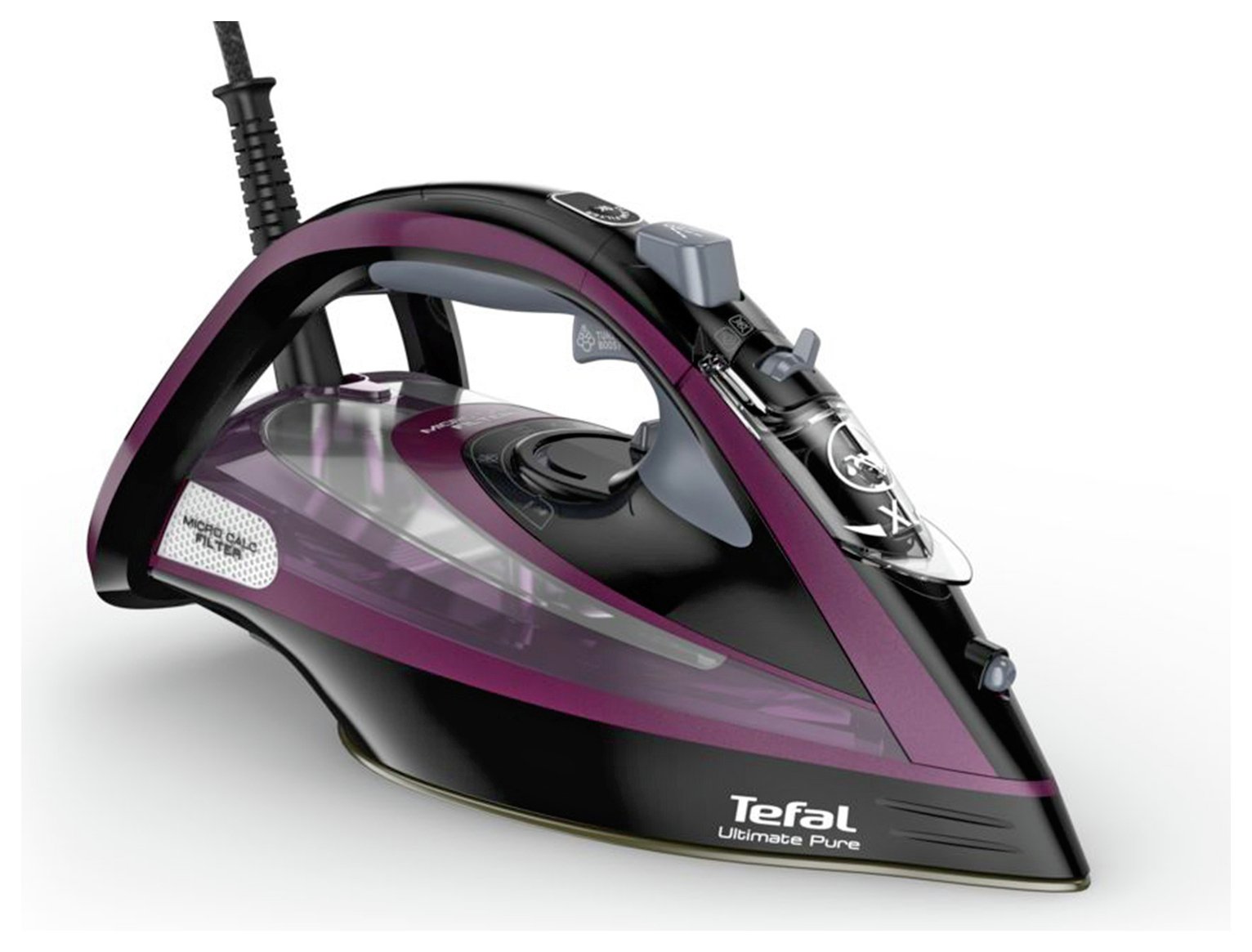 Tefal Ultimate Pure FV9830 Steam Iron - Black & Purple