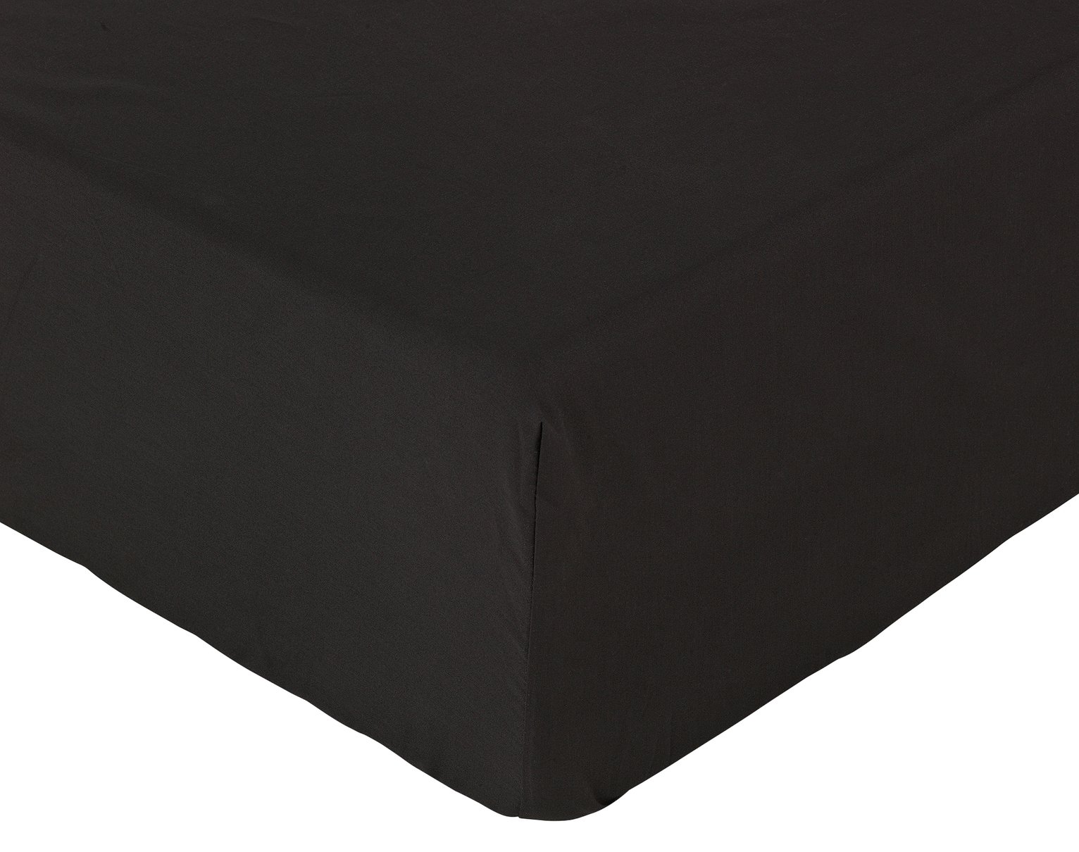 Habitat Cotton Rich 180 TC Plain Black Fitted Sheet - Double