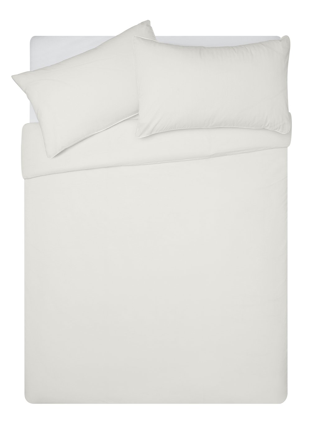 Habitat Cotton Rich 180 TC Plain Cream Bedding Set - Double