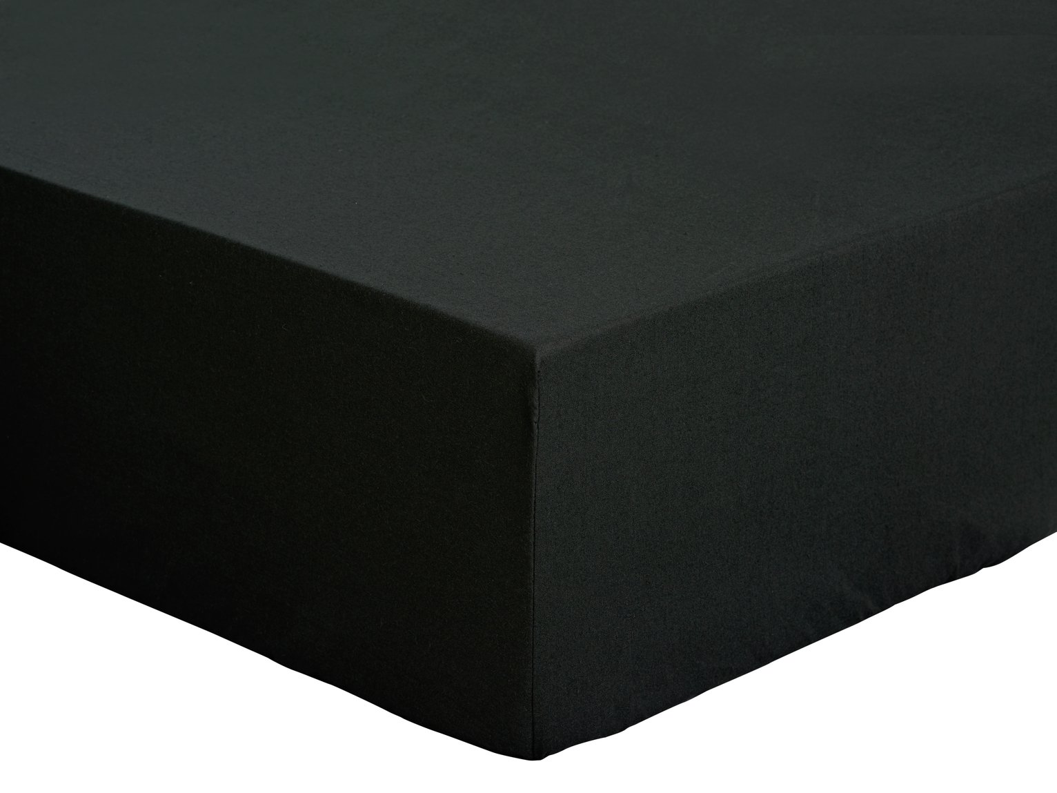 Habitat Plain Black Fitted Sheet - Double