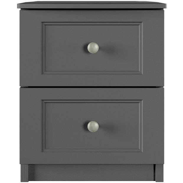 Buy One Call Bexley 2 Drawer Bedside Table Dark Grey Bedside