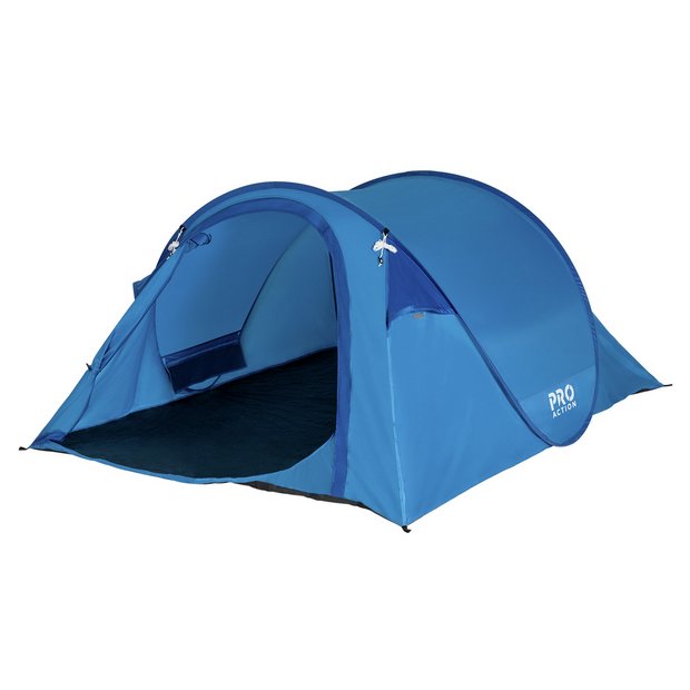 Buy Proaction 4 Man 1 Room Pop Up Camping Tent Blue Tents Argos