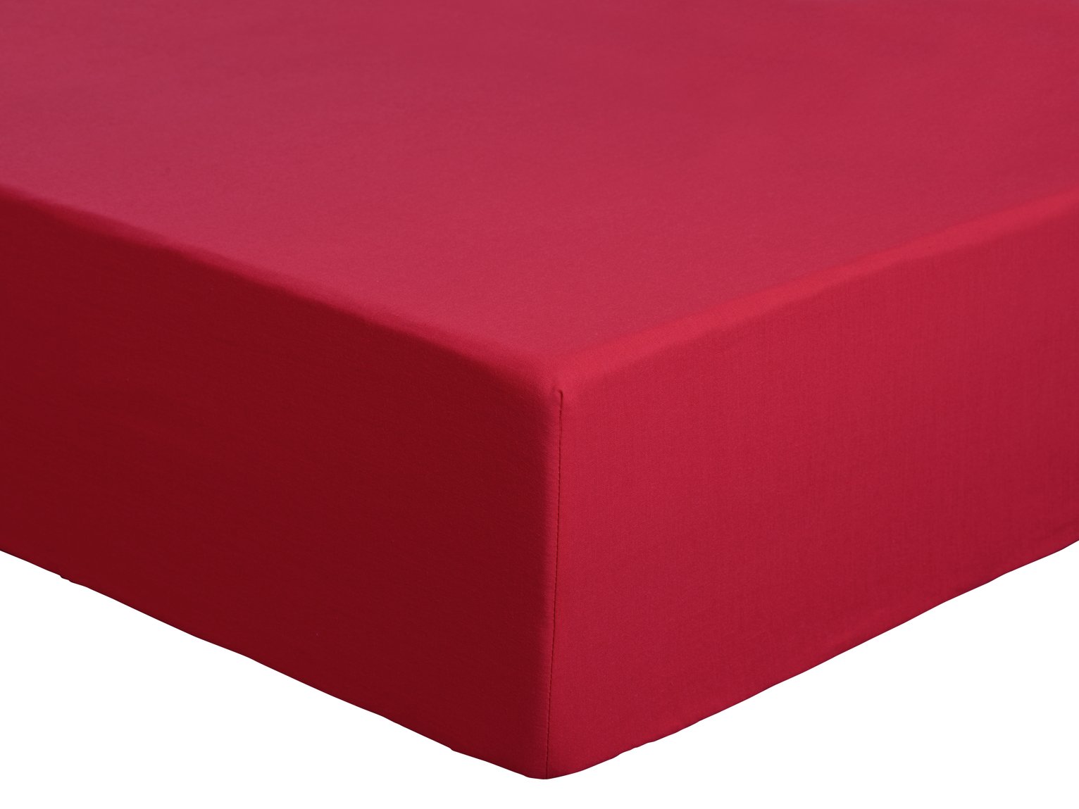 Habitat Easycare Plain Red Fitted Sheet - Double