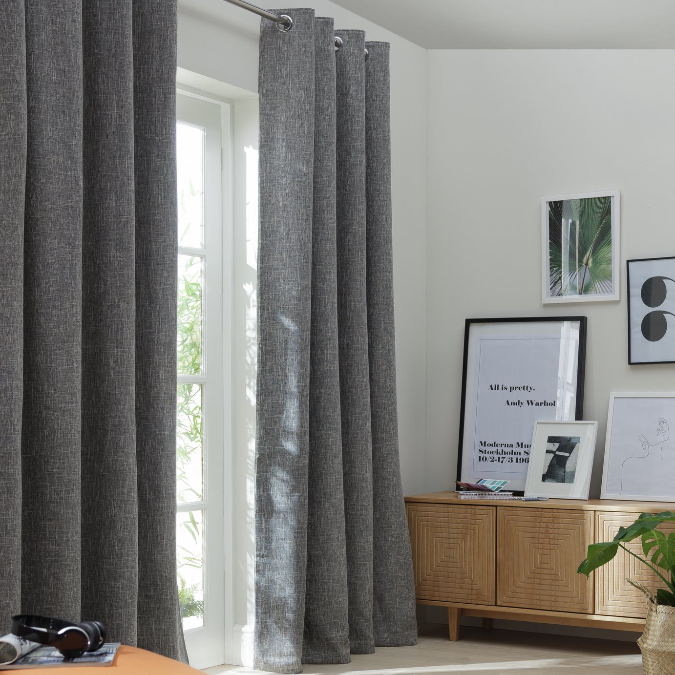 Argos Home Thermal Door Curtain - Grey - 168xx229cm
