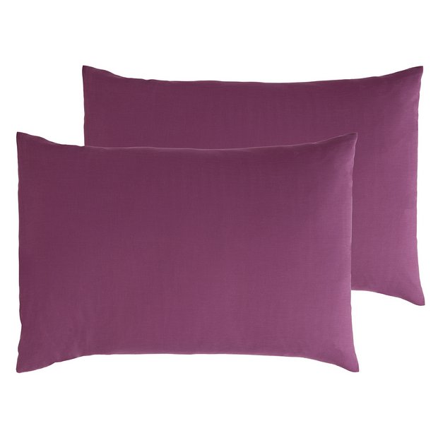 Buy Argos Home Cotton Rich Standard Pillowcase Pair Limited