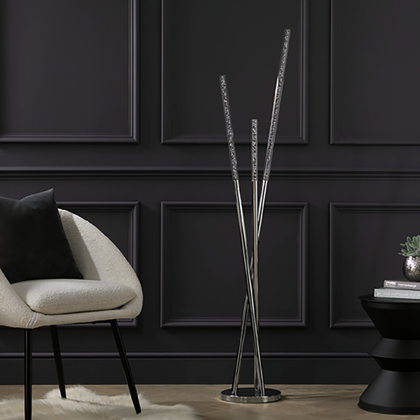 Argos Home Bubble 3 Light Floor Lamp - Chrome