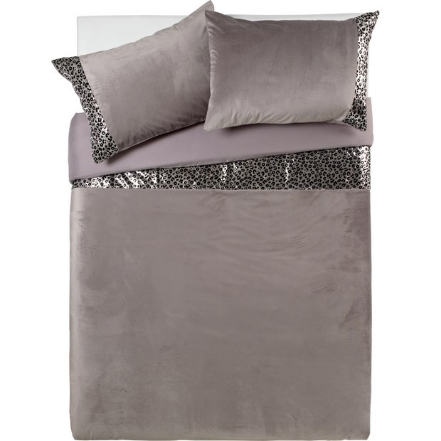 Buy Argos Home Sequin Leopard Print Bedding Set Double