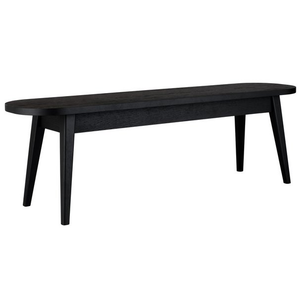 Long black store dining bench