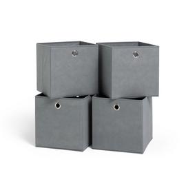 4 Pack Decorative Storage Boxes with Lids - Linen Small Storage Bins with  Lids 1