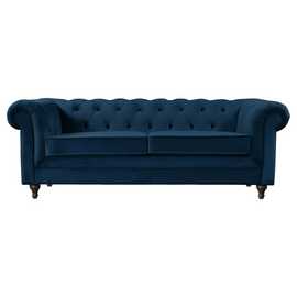 Habitat Chesterfield Velvet 3 Seater Sofa - Blue