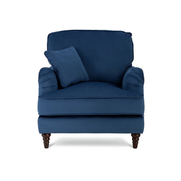 Blue velvet deals armchair ikea