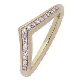 Revere 9ct Gold 0.10ct tw Diamond Wishbone Wedding Ring