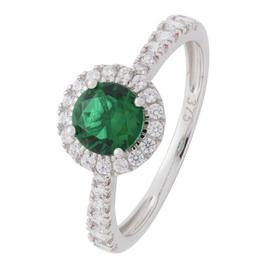 Revere 9ct White Gold Emerald Colour Cubic Zirconia Ring