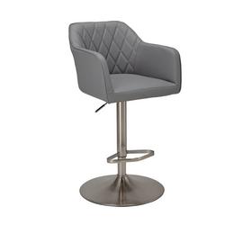 Argos Home Ellington Quilted Faux Leather Bar Stool - Grey