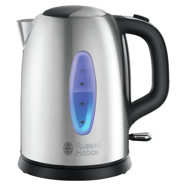 Russell Hobbs Glass 1.7L Electric Kettle, Silver & Stainless Steel
