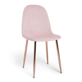Habitat Beni Velvet Office Chair - Blush