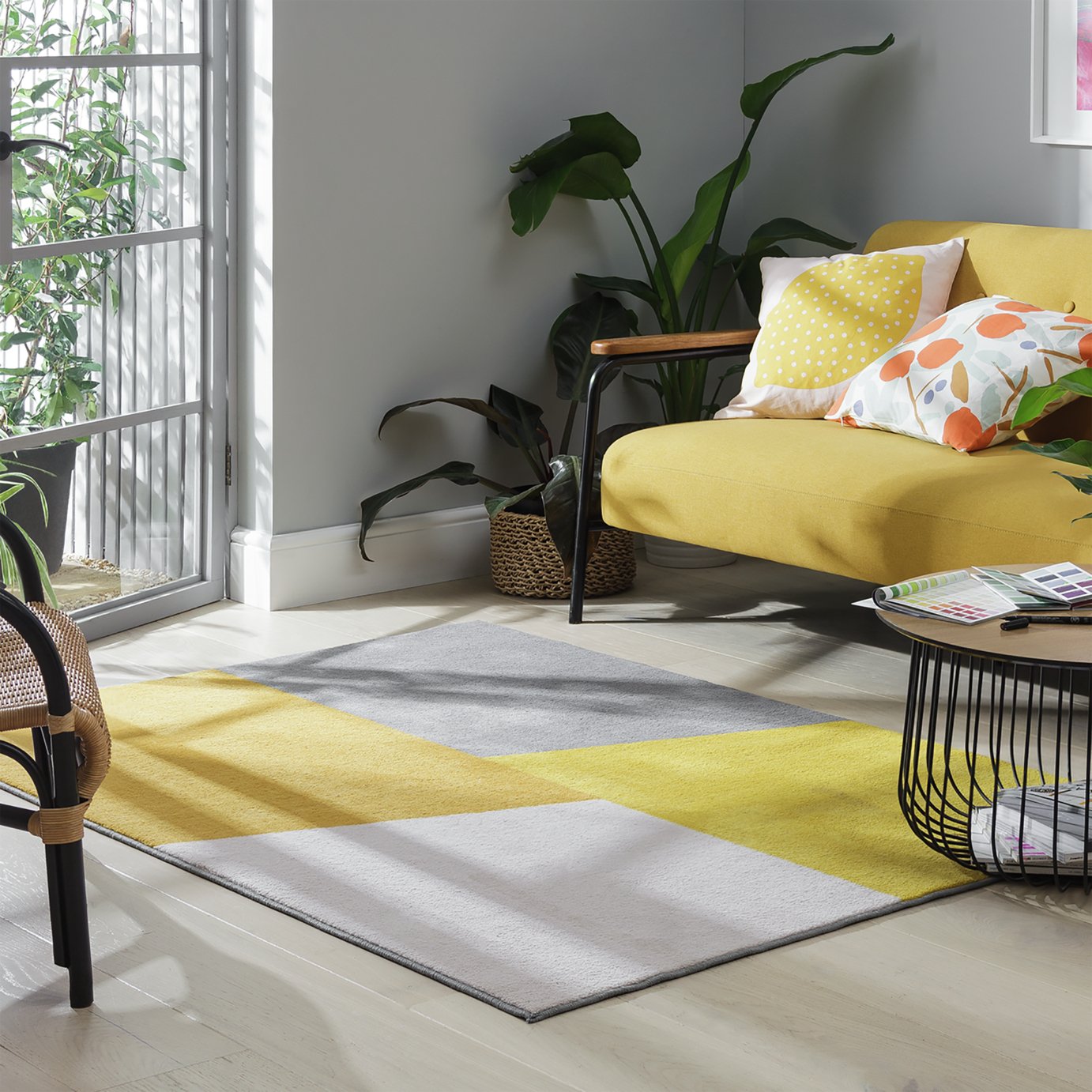 Habitat Geometric Block Cut Pile Rug