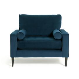 Habitat Hudson Velvet Cuddle Chair - Blue