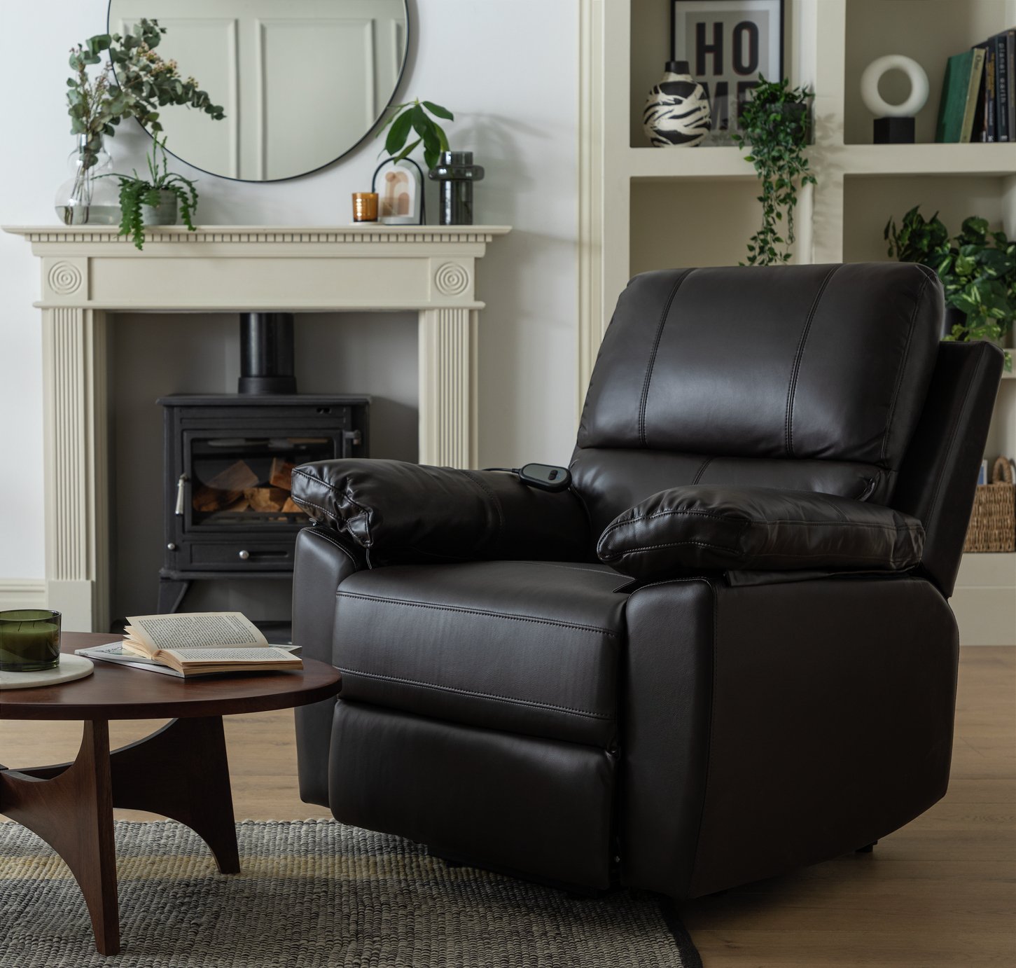 Argos Home Toby Faux Leather Rise & Recline Chair -Chocolate